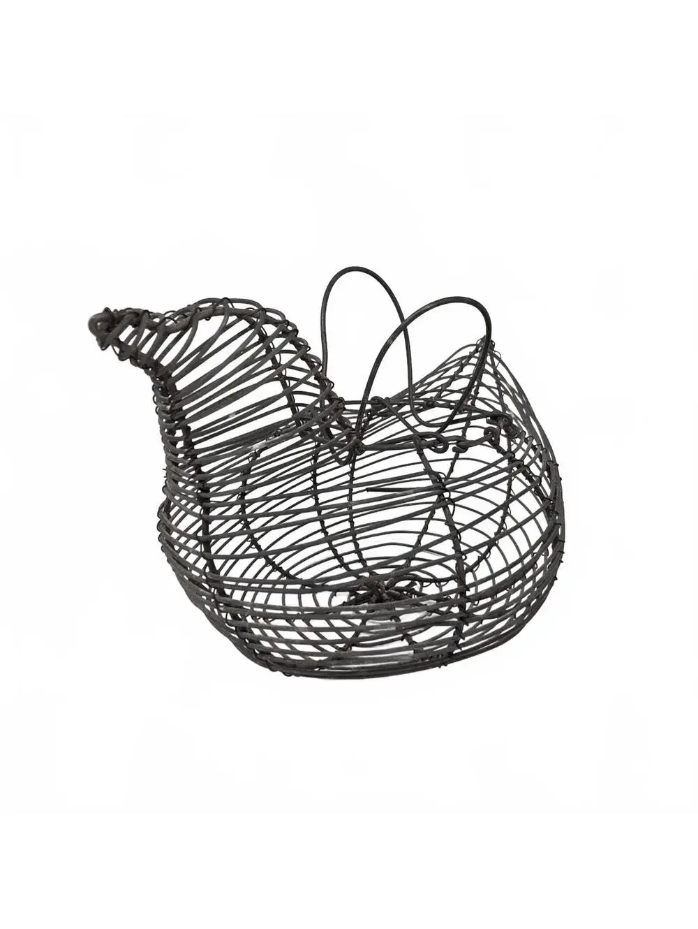 Vintage Wire Chicken Egg Basket Rustic Farmhouse Hen Basket